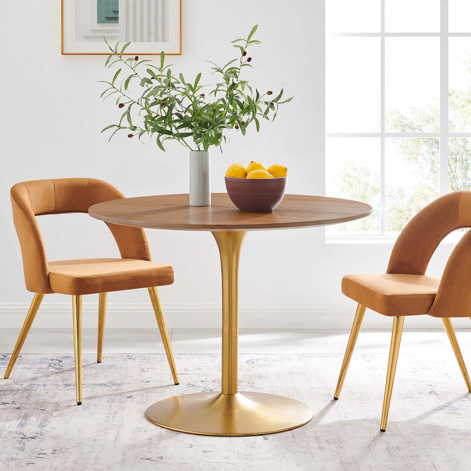 Pursuit 40" Dining Table - Walnut Gold
