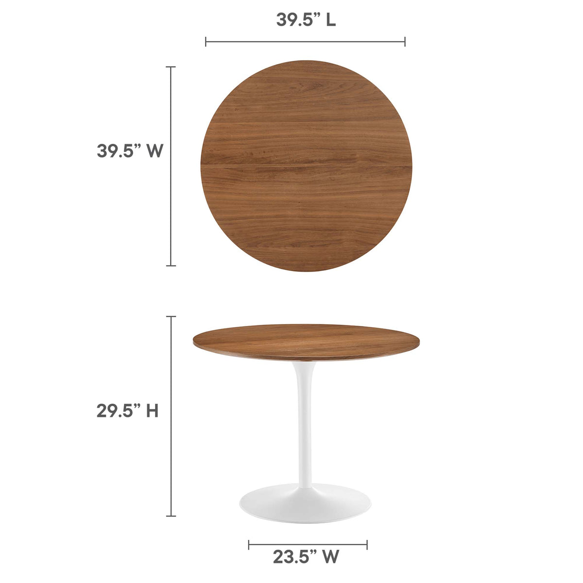 Pursuit 40" Dining Table - Walnut White