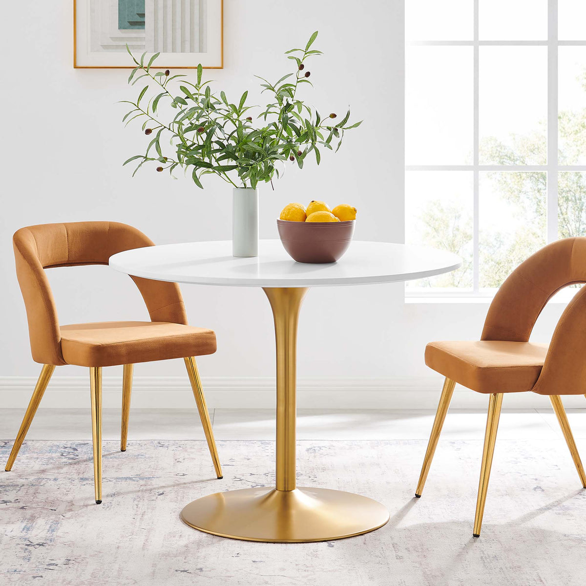 Pursuit 40" Dining Table - White Gold