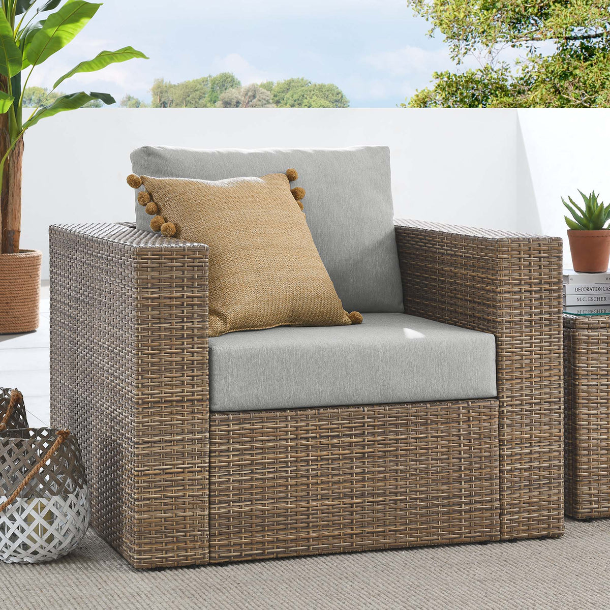 Convene Outdoor Patio Armchair - Cappuccino Gray
