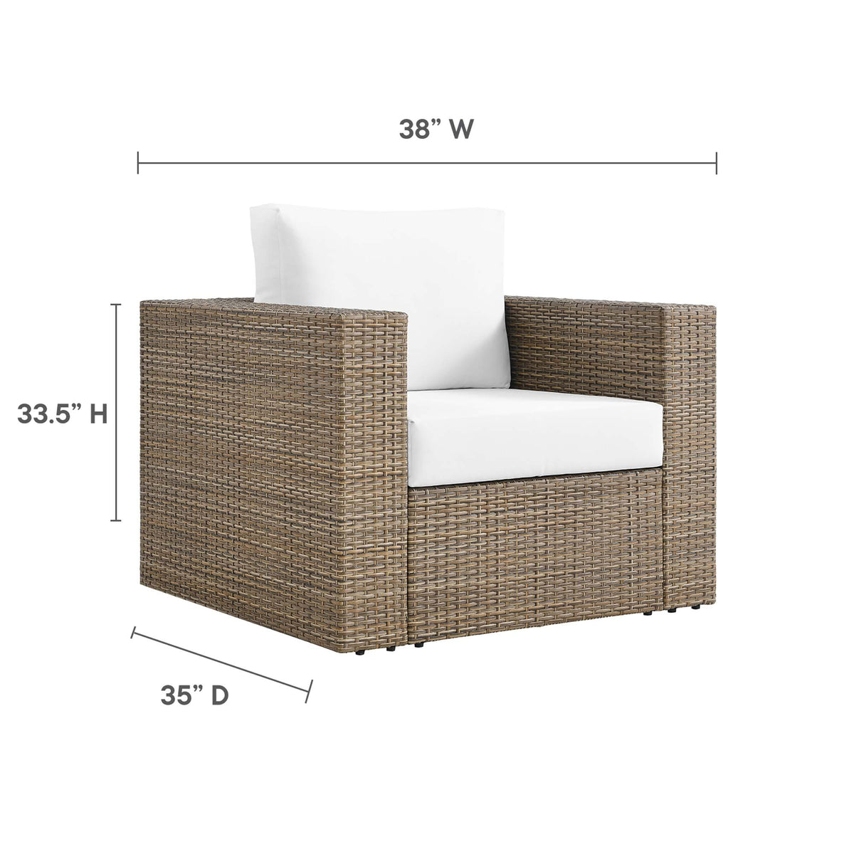 Convene Outdoor Patio Armchair - Cappuccino White