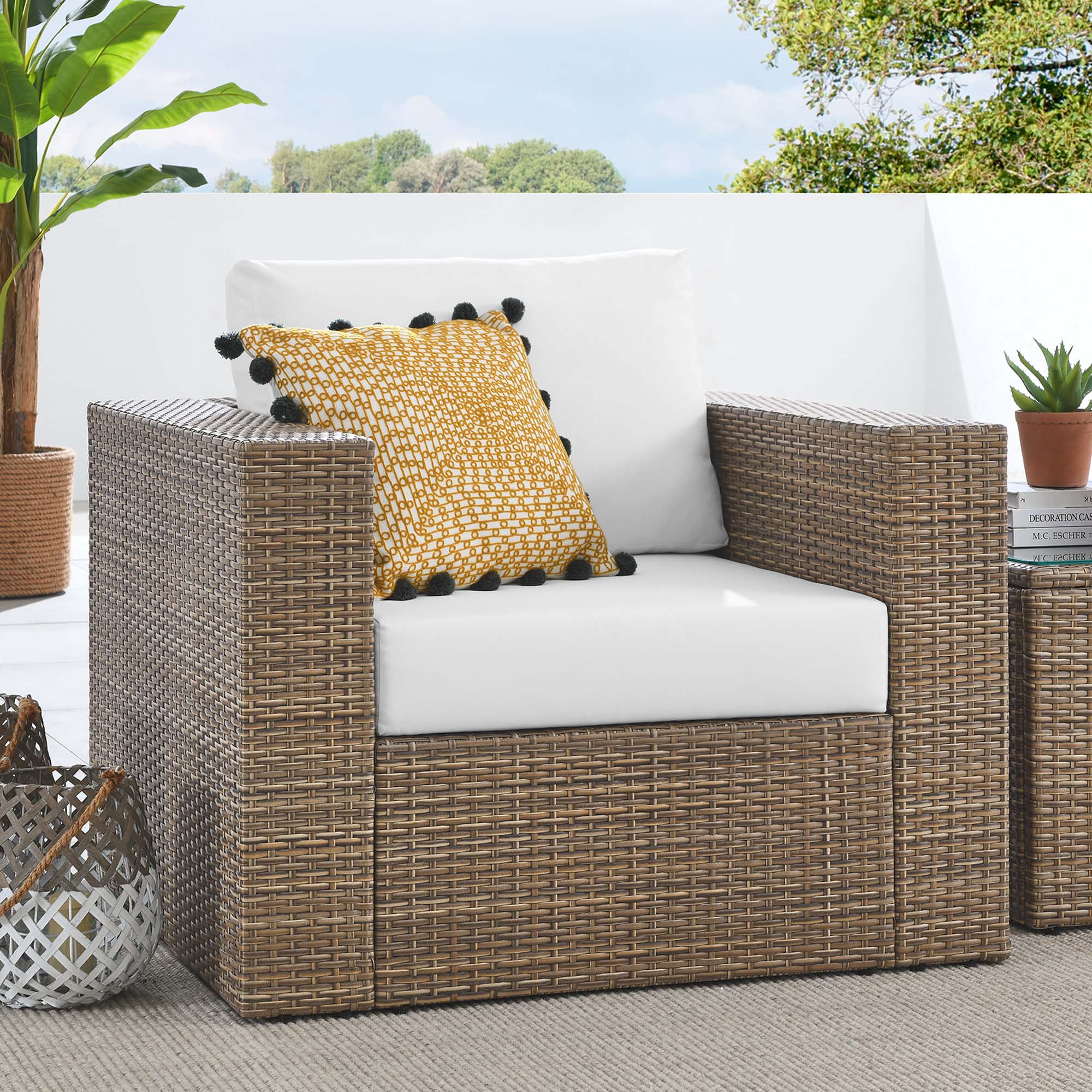 Convene Outdoor Patio Armchair - Cappuccino White