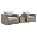 Convene 3-Piece Outdoor Patio Furniture Set - Cappuccino Gray