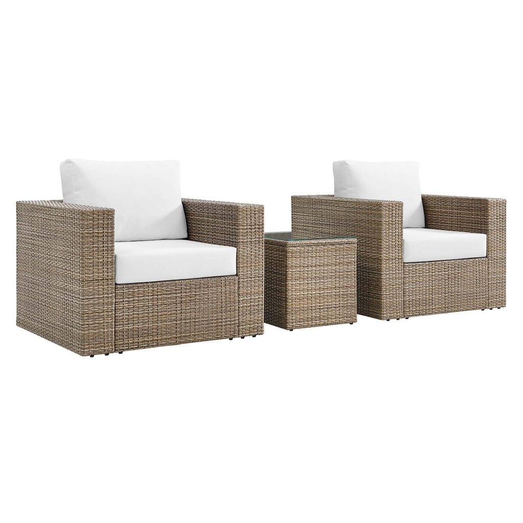 Convene 3-Piece Outdoor Patio Furniture Set - Cappuccino White