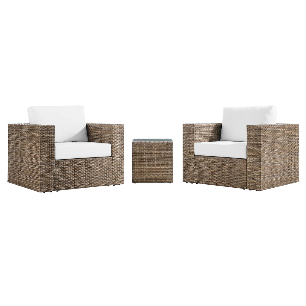 Convene 3-Piece Outdoor Patio Furniture Set - Cappuccino White