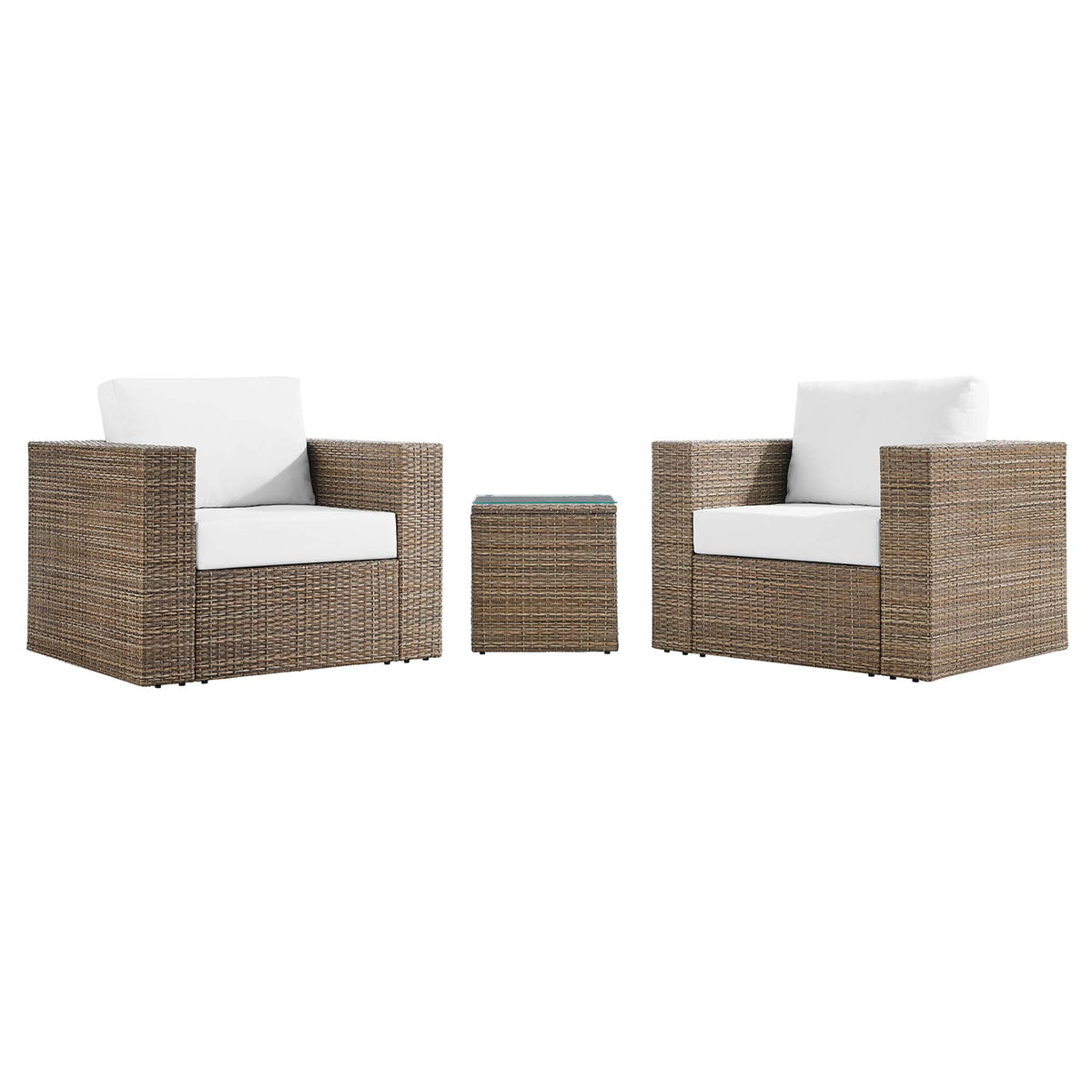 Convene 3-Piece Outdoor Patio Furniture Set - Cappuccino White