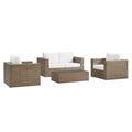 Convene 4-Piece Outdoor Patio Furniture Set - Cappuccino White
