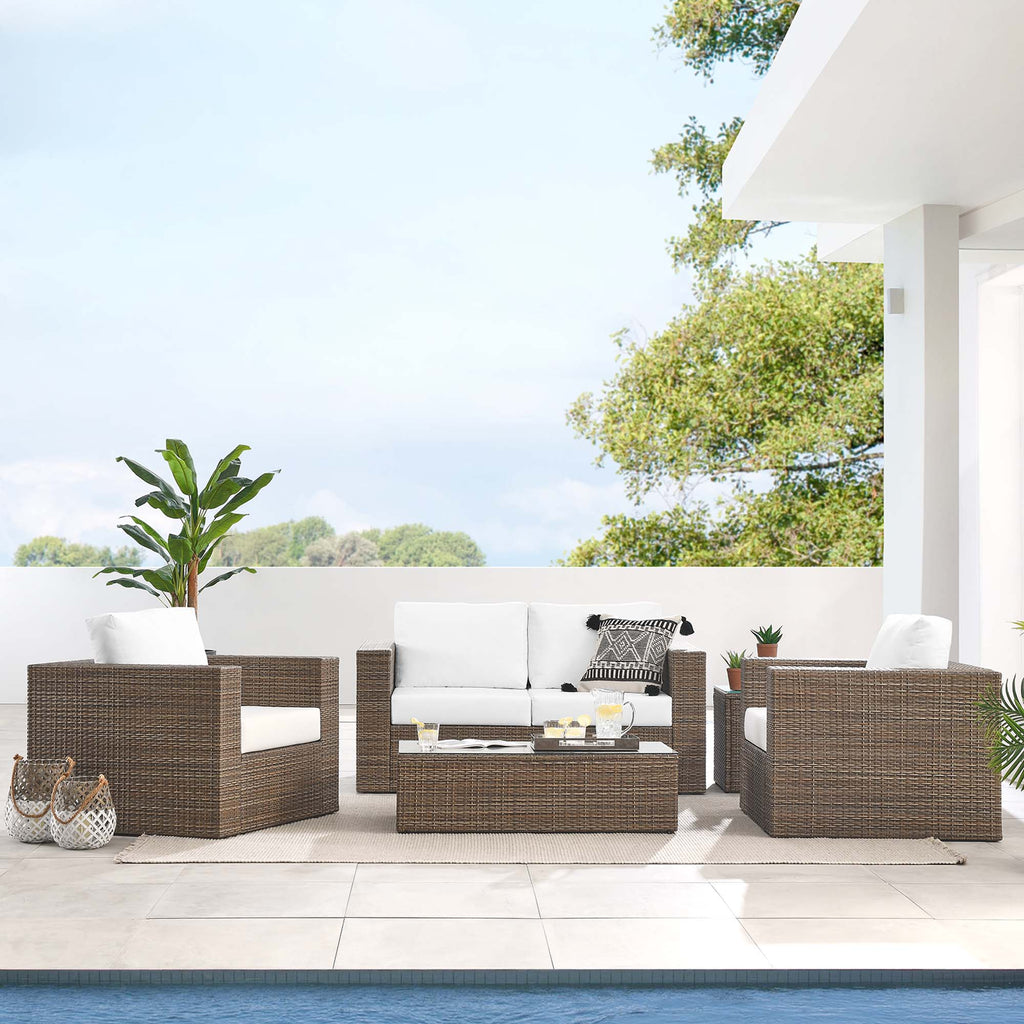 Convene 4-Piece Outdoor Patio Furniture Set - Cappuccino White