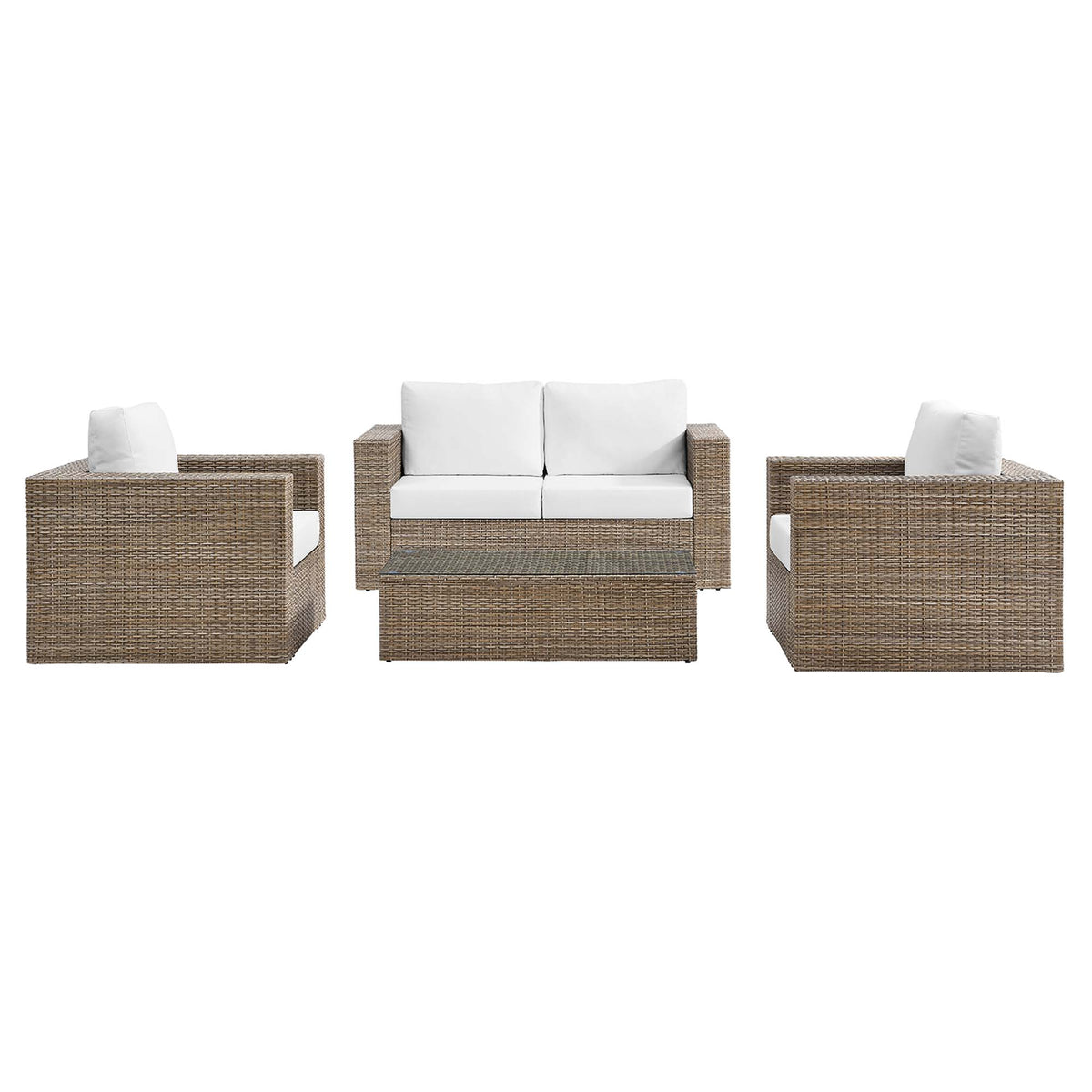 Convene 4-Piece Outdoor Patio Furniture Set - Cappuccino White