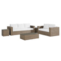 Convene 5-Piece Outdoor Patio Furniture Set - Cappuccino White