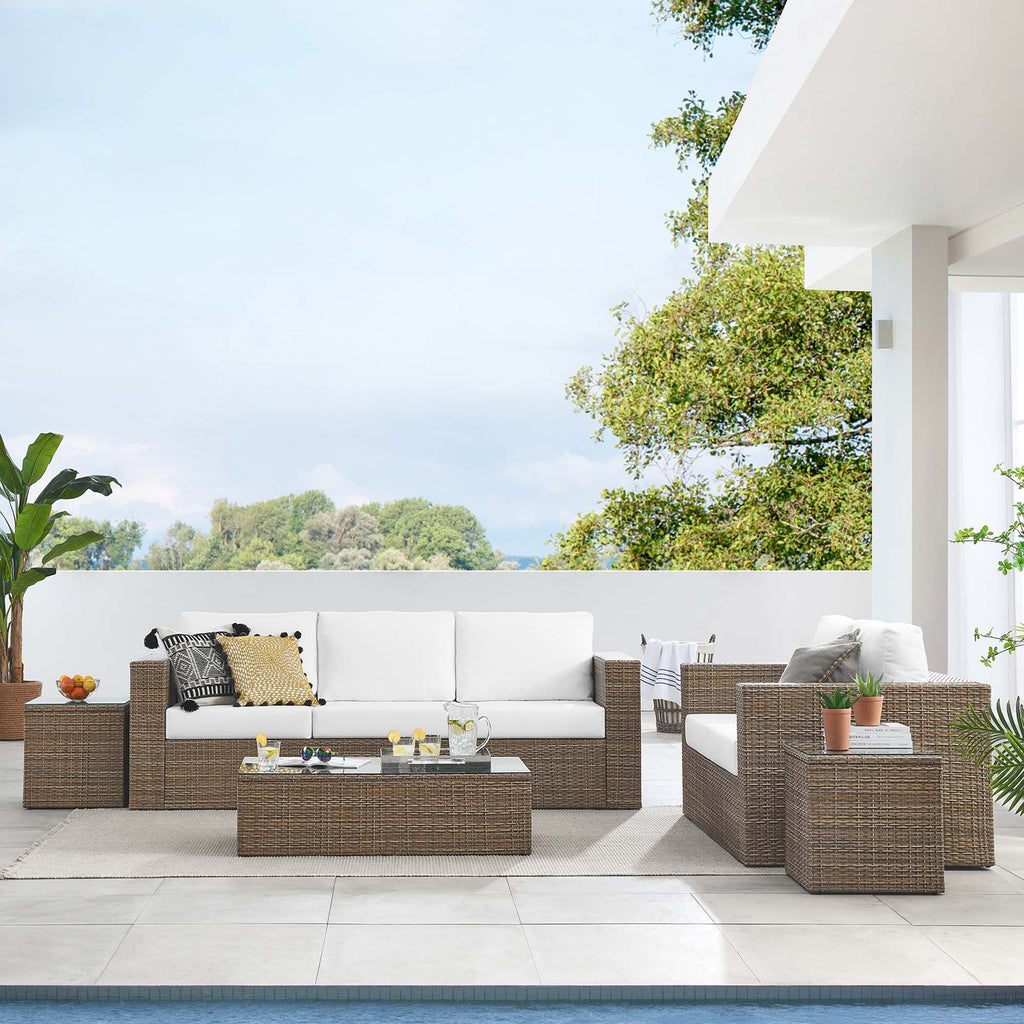 Convene 5-Piece Outdoor Patio Furniture Set - Cappuccino White