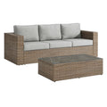 Convene 2-Piece Outdoor Patio Furniture Set - Cappuccino Gray