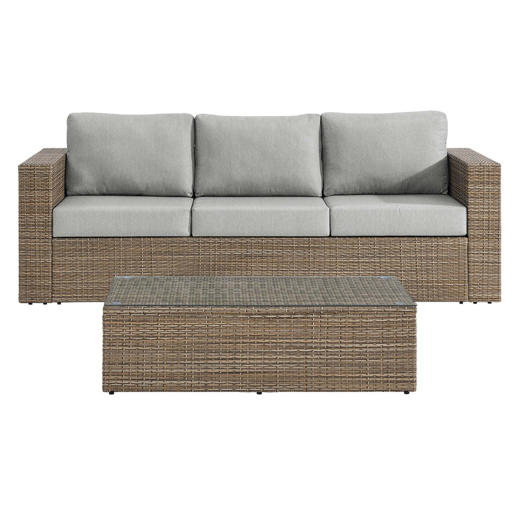 Convene 2-Piece Outdoor Patio Furniture Set - Cappuccino Gray