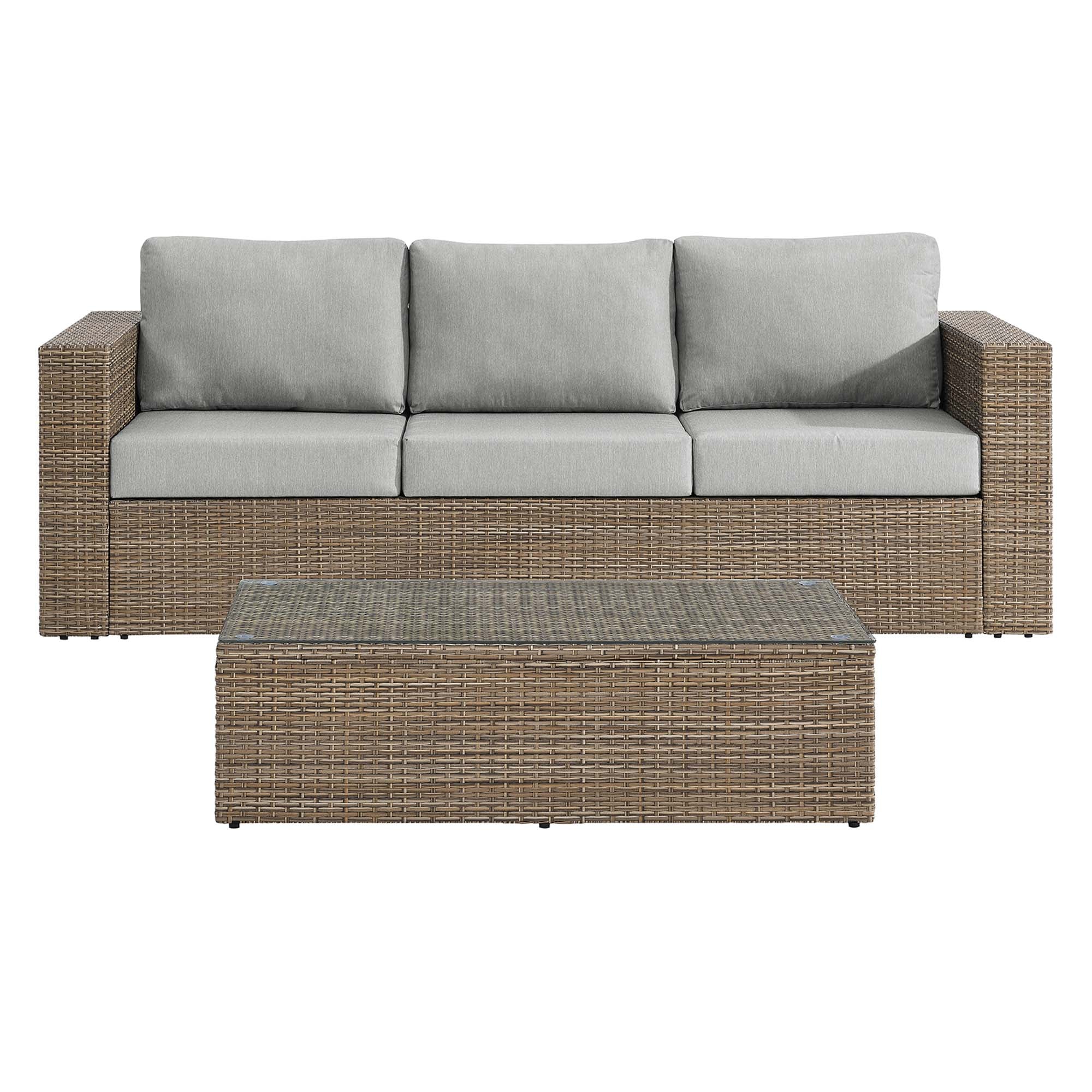 Convene 2-Piece Outdoor Patio Furniture Set - Cappuccino Gray