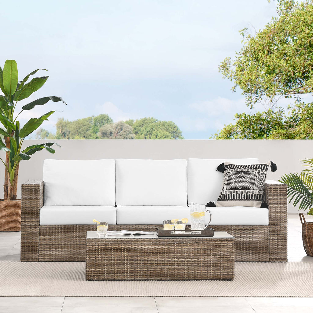 Convene 2-Piece Outdoor Patio Furniture Set - Cappuccino White