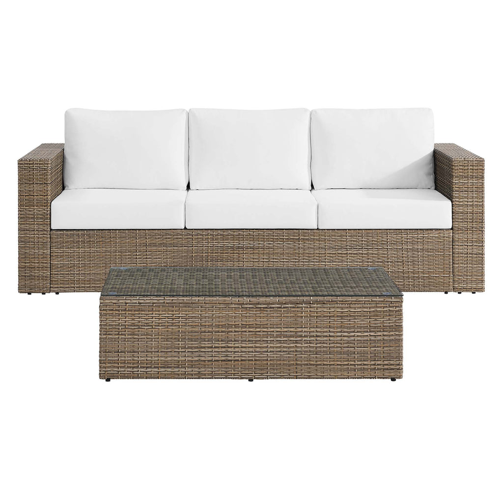 Convene 2-Piece Outdoor Patio Furniture Set - Cappuccino White