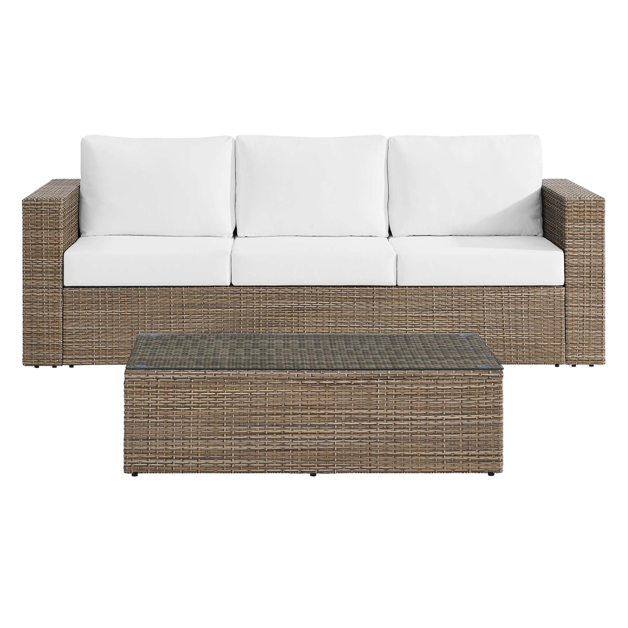 Convene 2-Piece Outdoor Patio Furniture Set - Cappuccino White