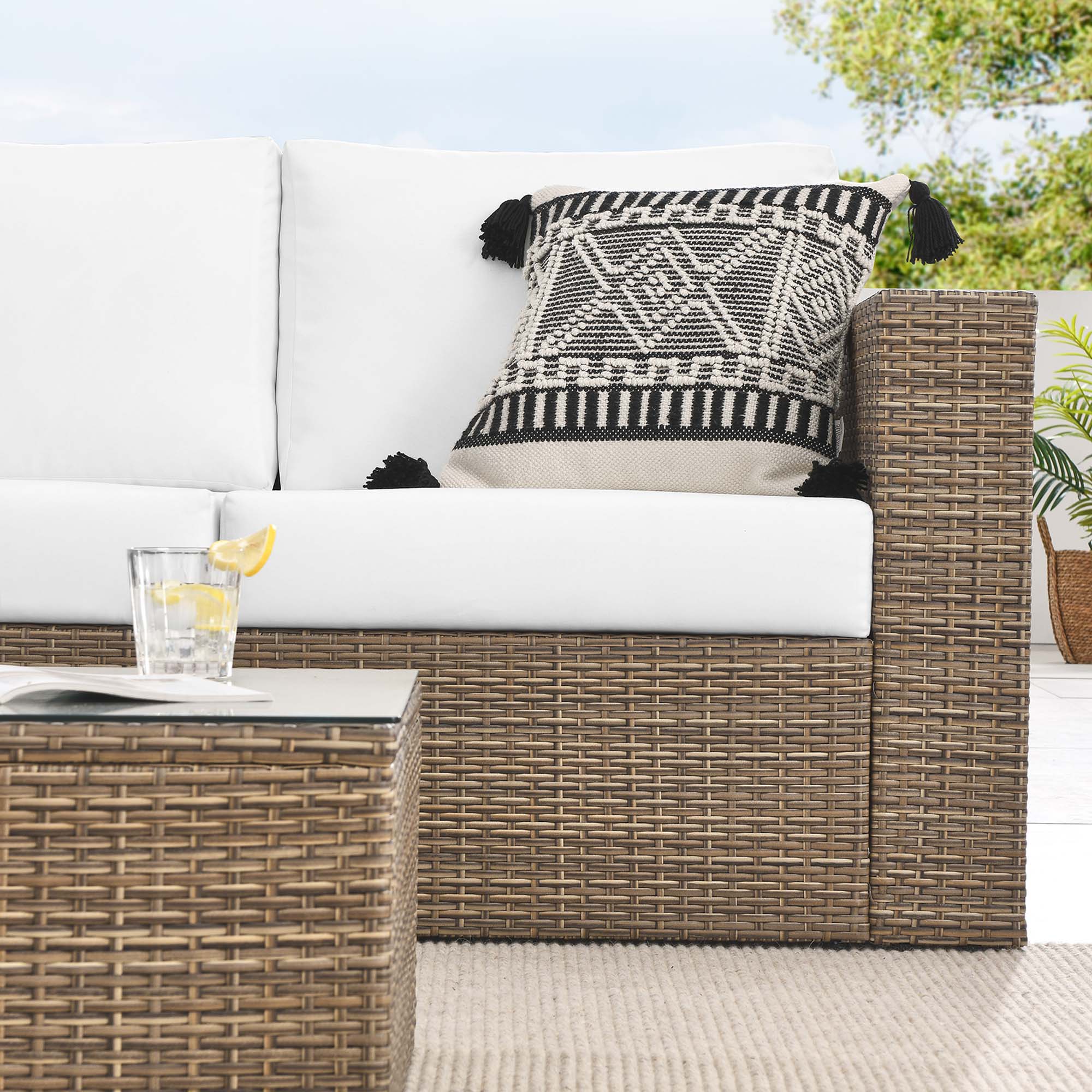Convene 2-Piece Outdoor Patio Furniture Set - Cappuccino White