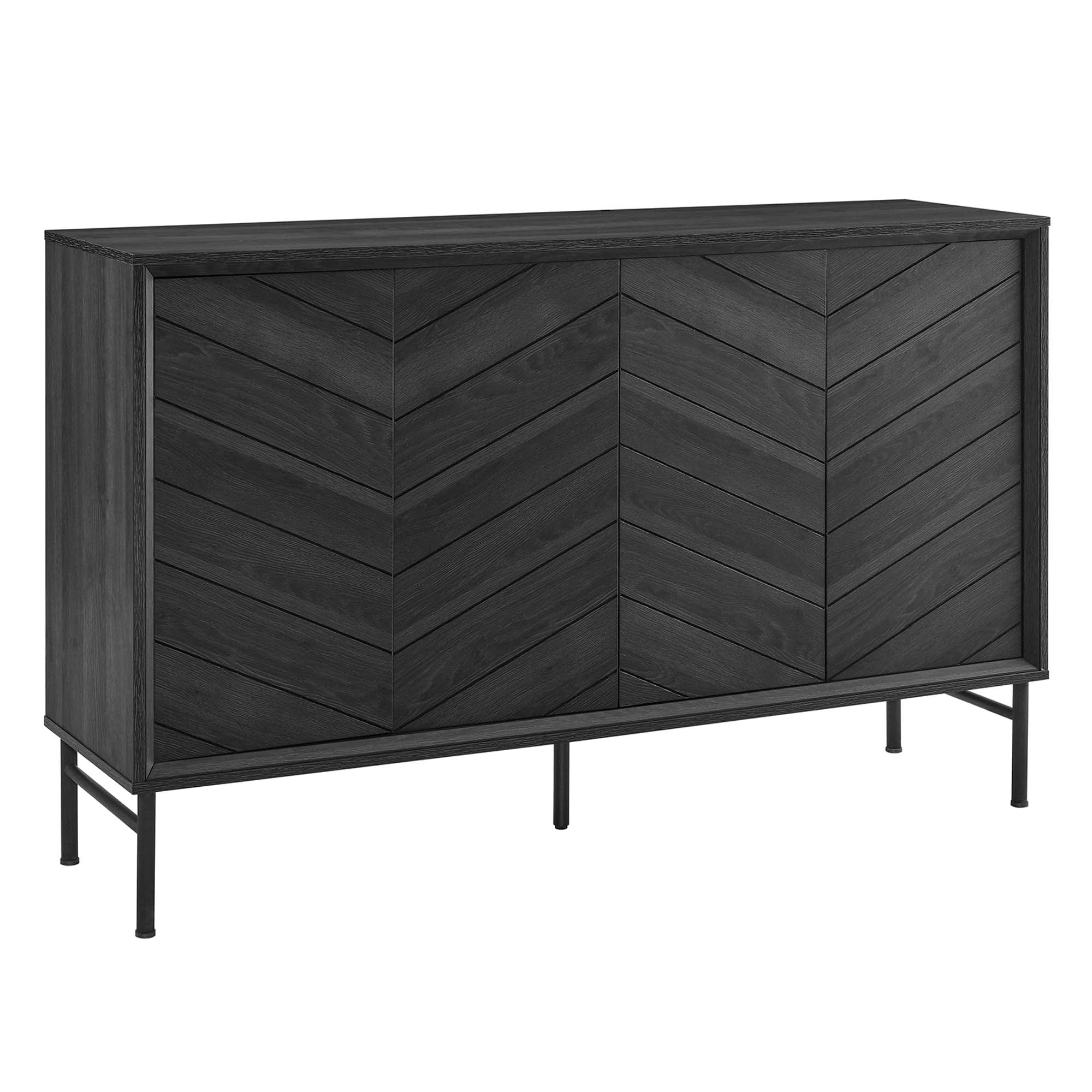 Harper Chevron Sideboard - Black