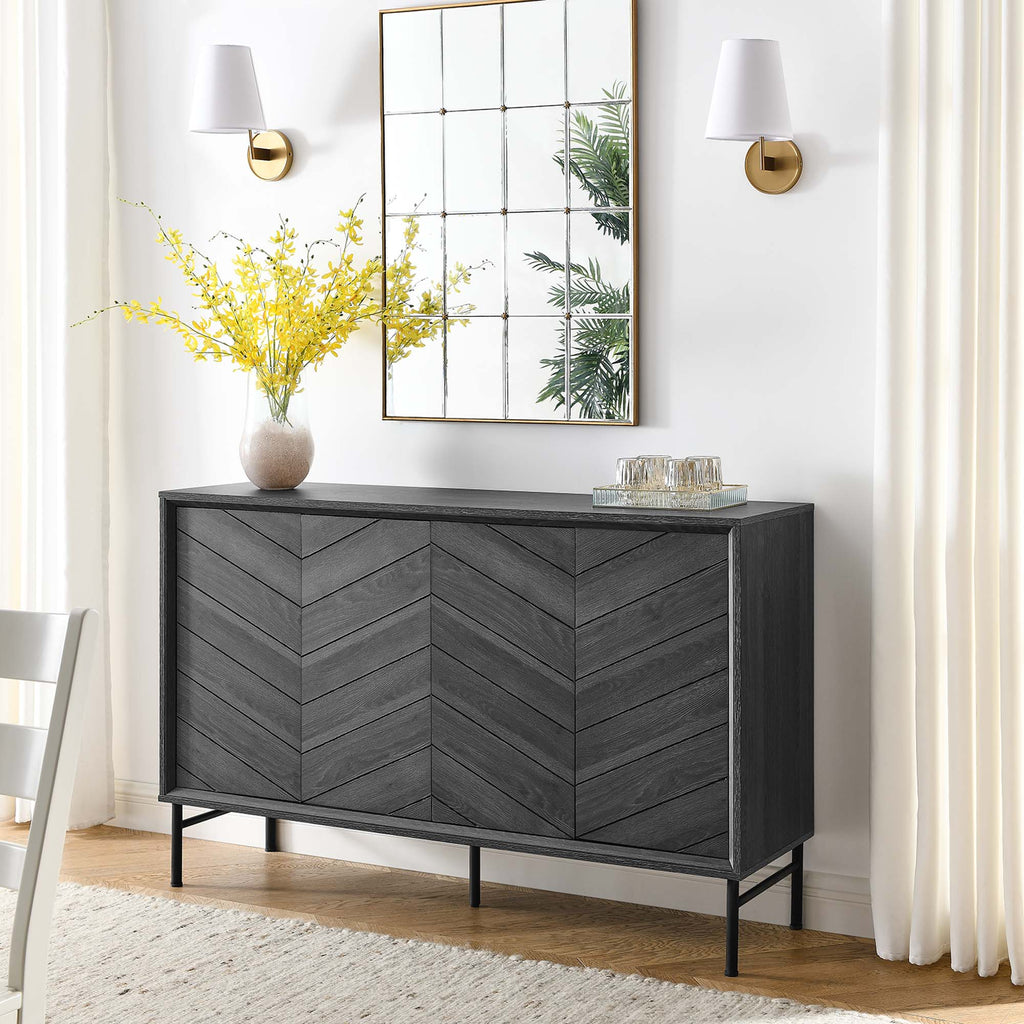 Harper Chevron Sideboard - Black