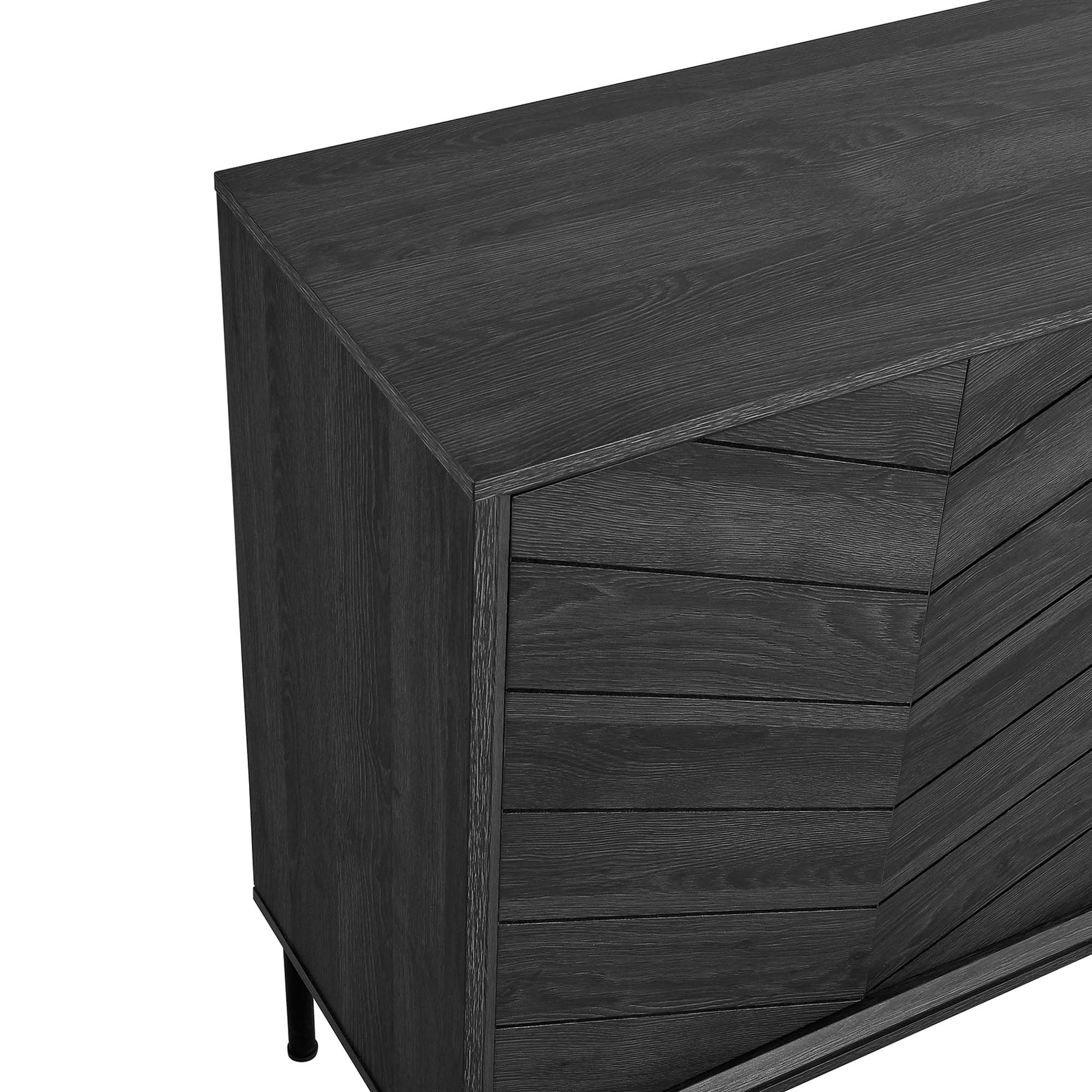 Harper Chevron Sideboard - Black