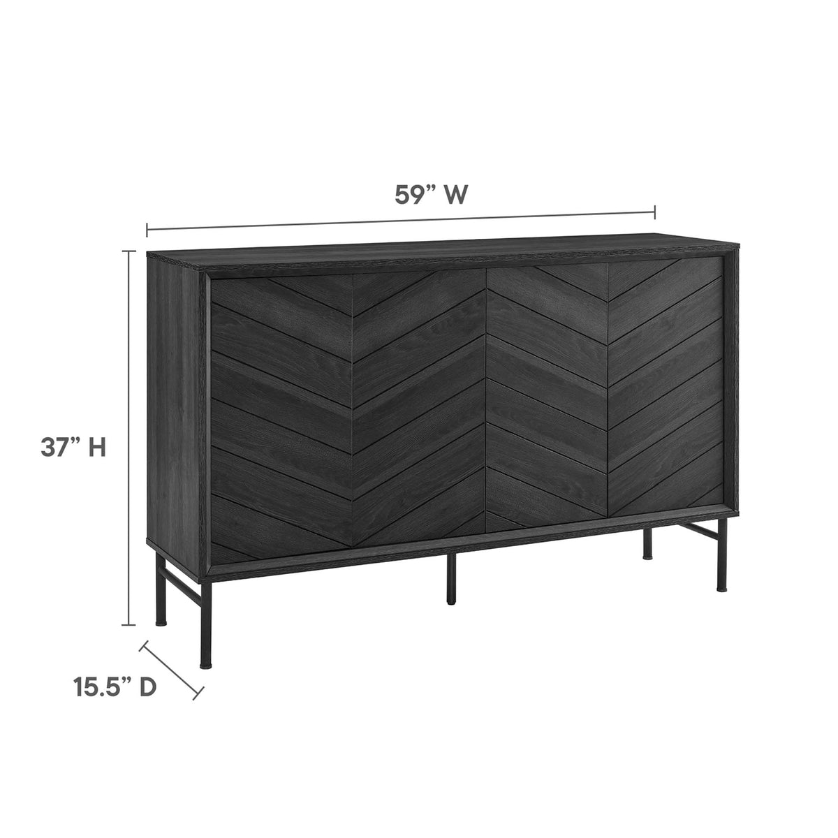 Harper Chevron Sideboard - Black