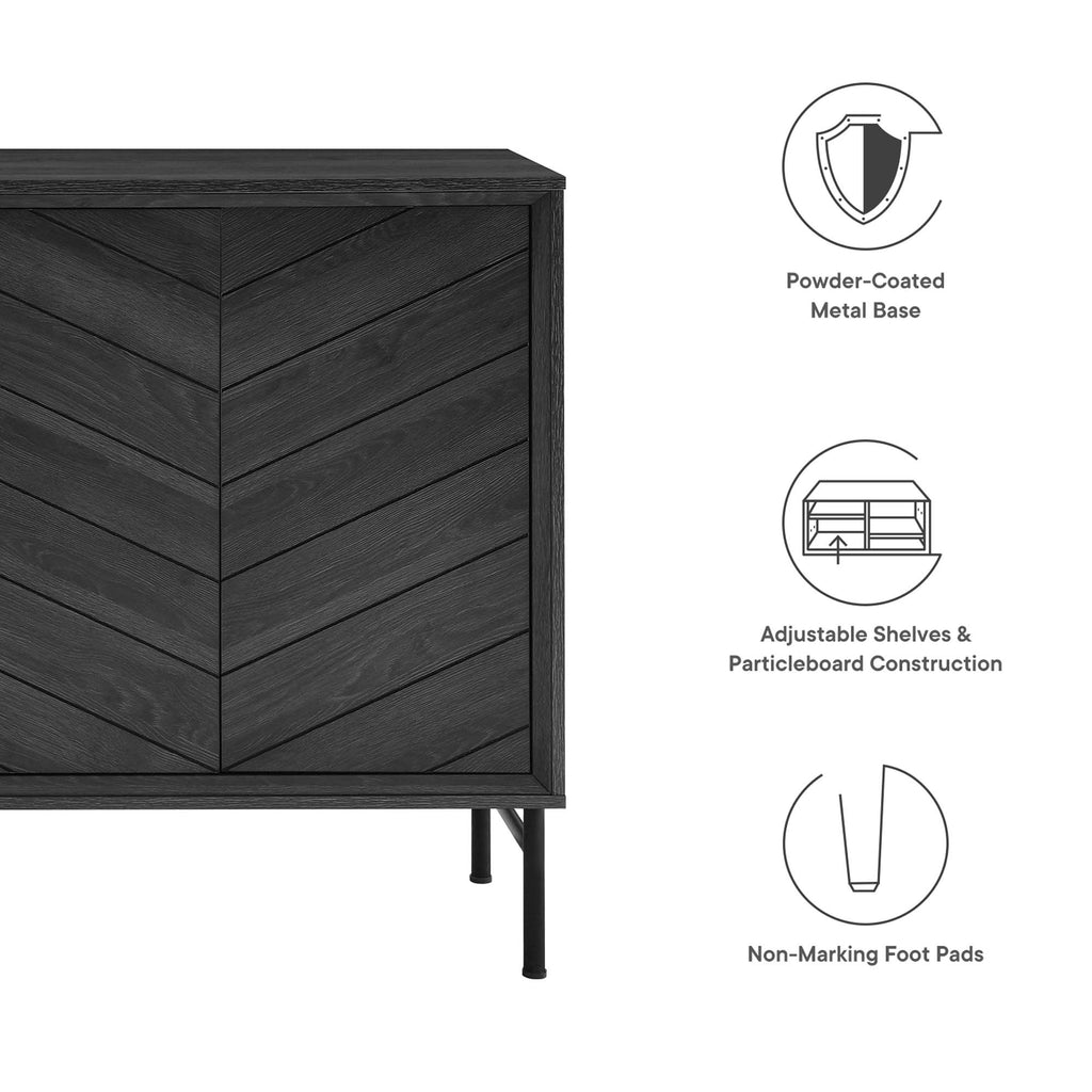 Harper Chevron Sideboard - Black