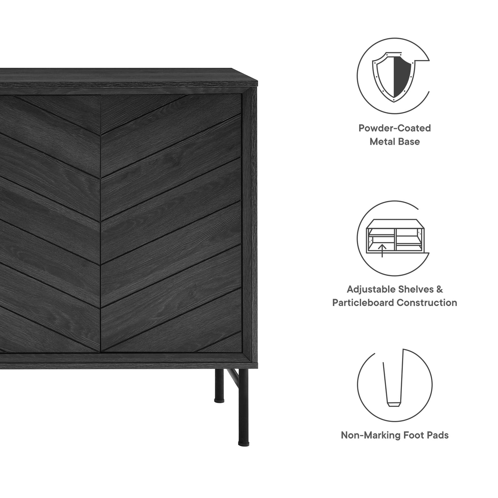 Harper Chevron Sideboard - Black