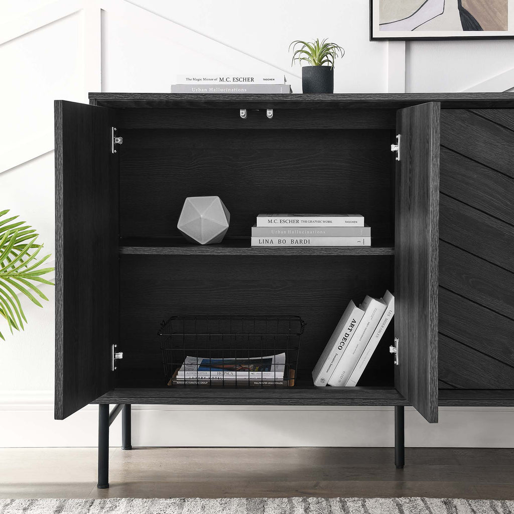 Harper Chevron Sideboard - Black