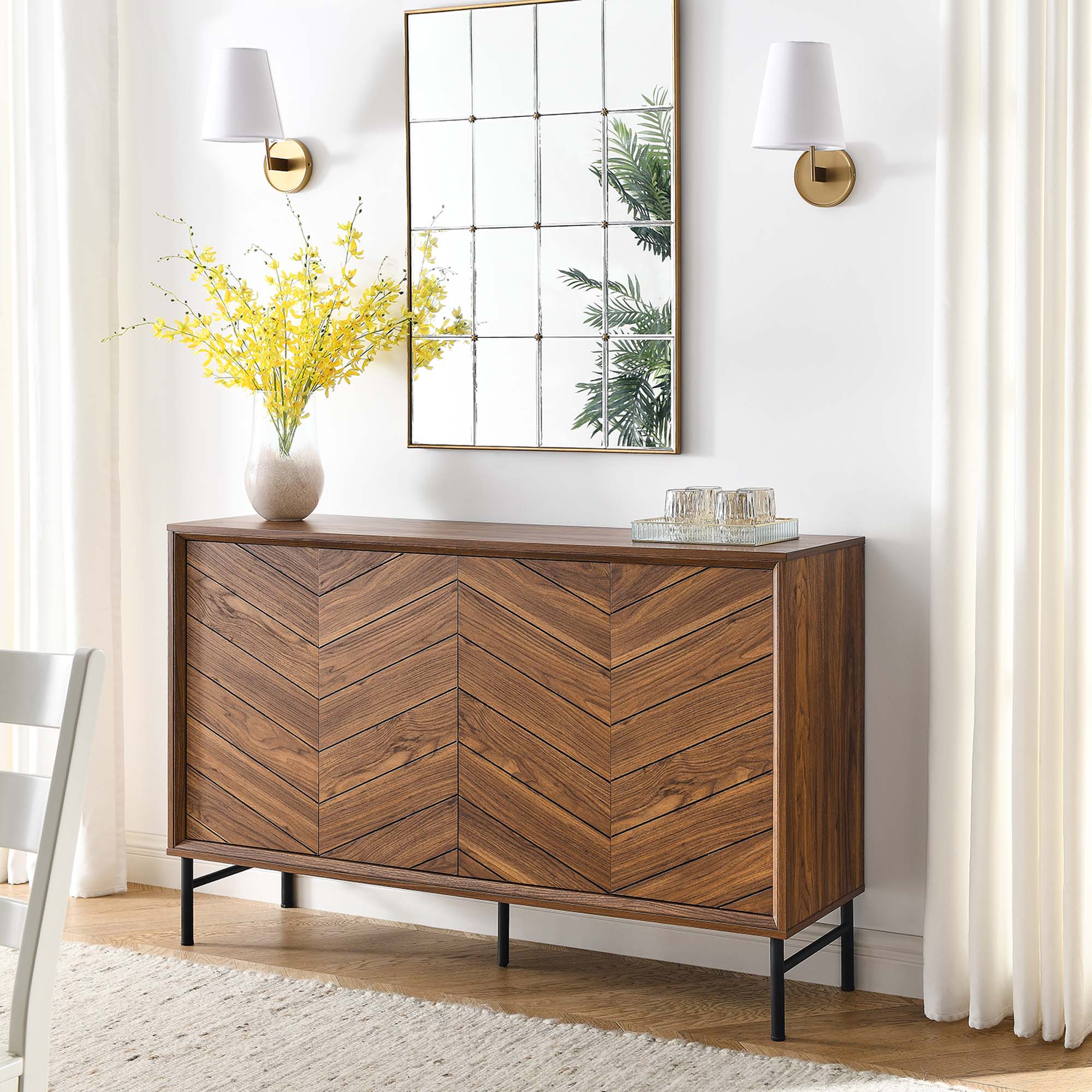 Harper Chevron Sideboard - Walnut