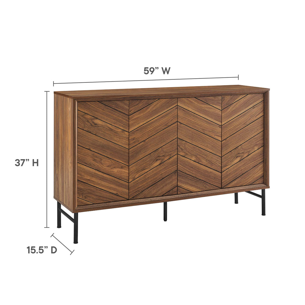 Harper Chevron Sideboard - Walnut