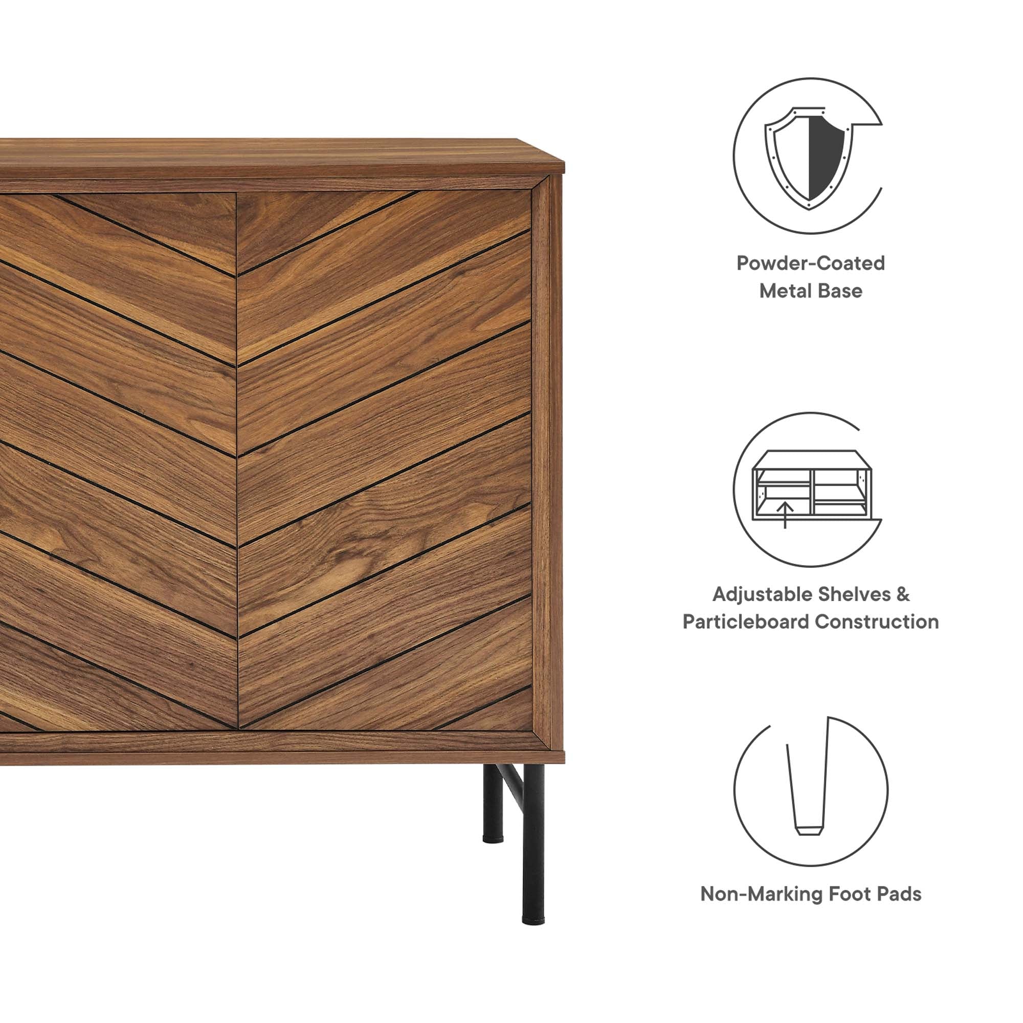 Harper Chevron Sideboard - Walnut