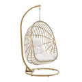 Amalie Wicker Rattan Outdoor Patio Rattan Swing Chair - Natural White