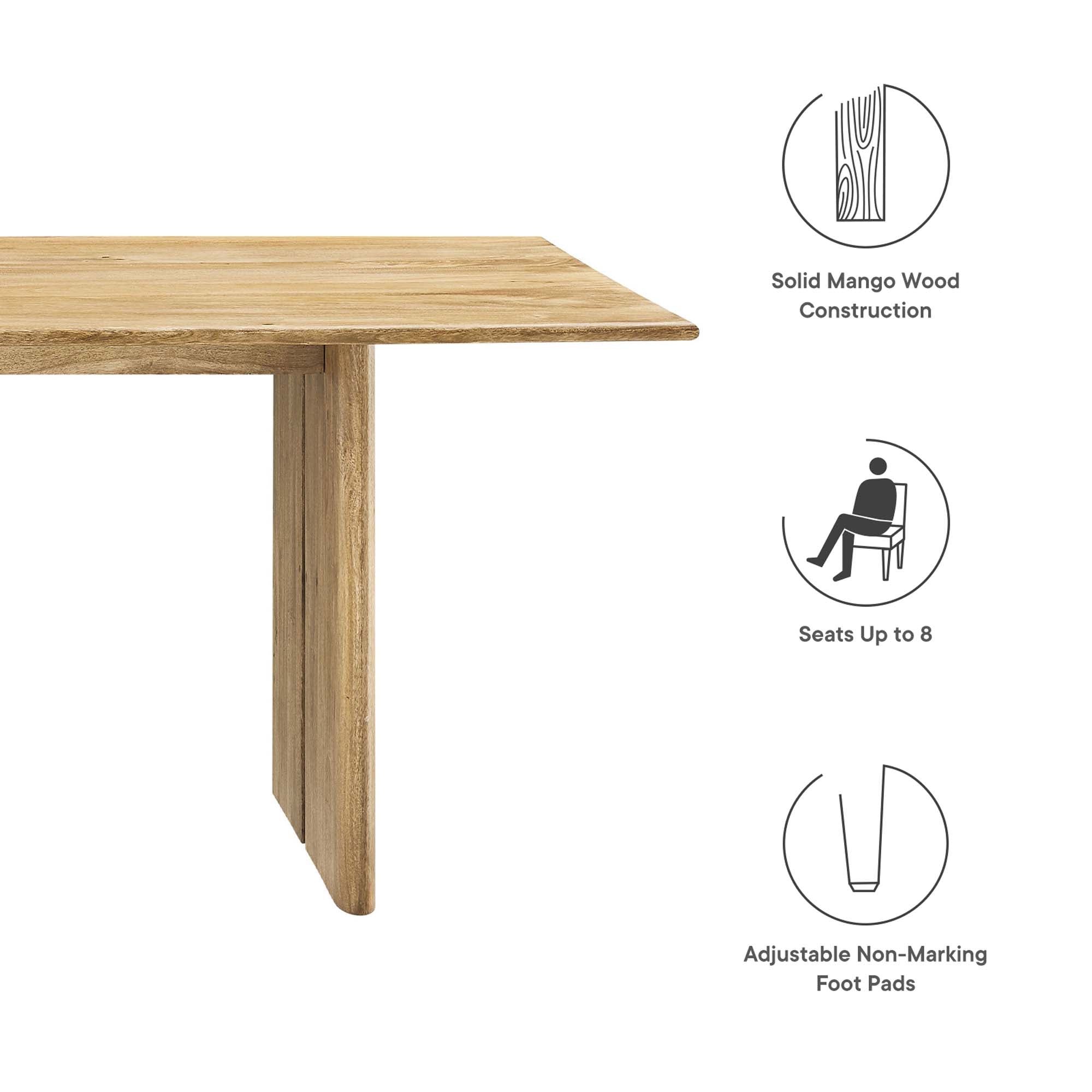 Amistad 86" Wood Dining Table - Oak