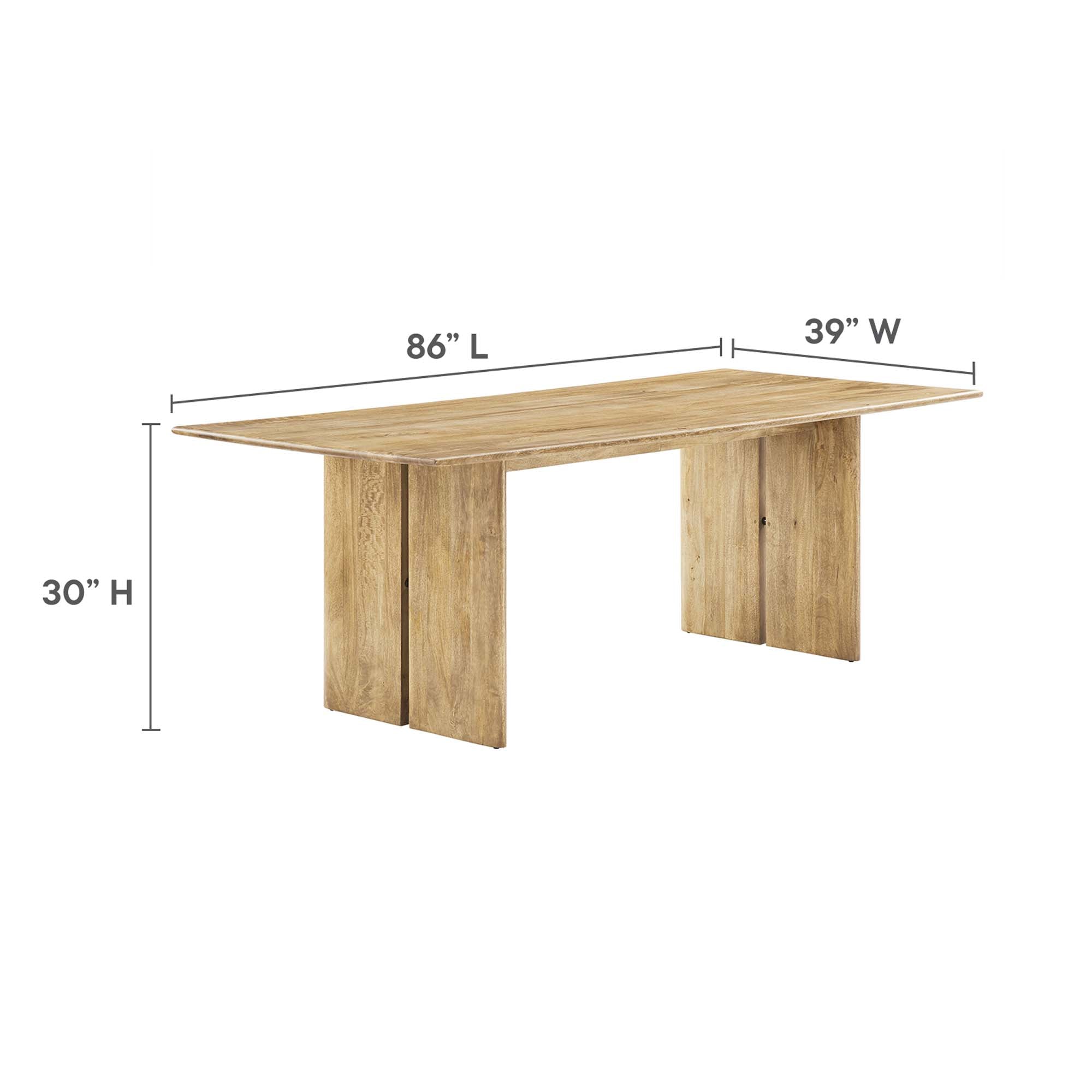 Amistad 86" Wood Dining Table - Oak