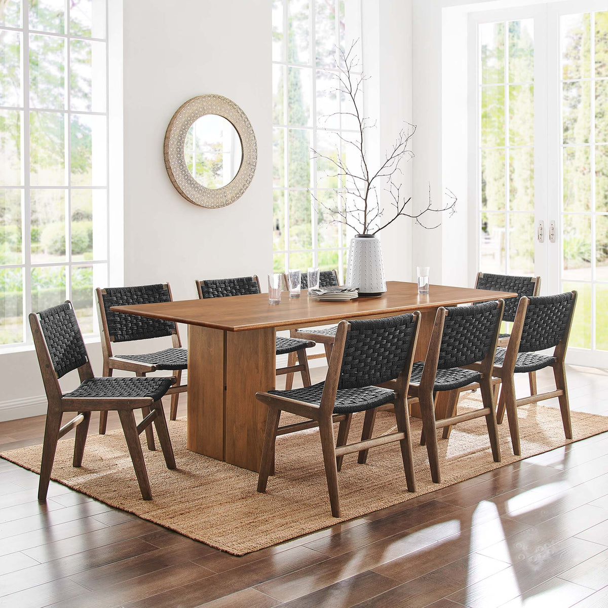 Amistad 86" Wood Dining Table - Walnut