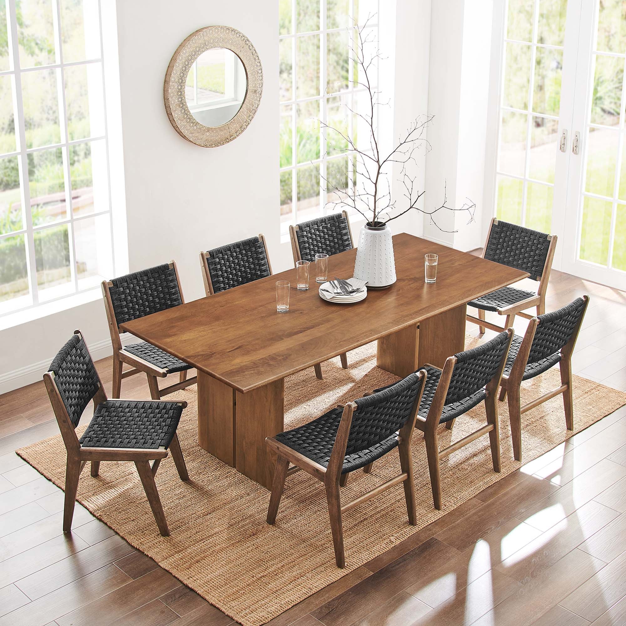 Amistad 86" Wood Dining Table - Walnut