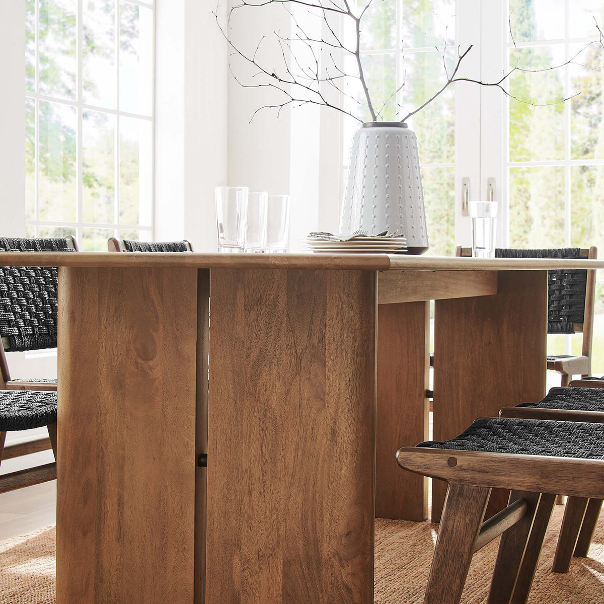 Amistad 86" Wood Dining Table - Walnut