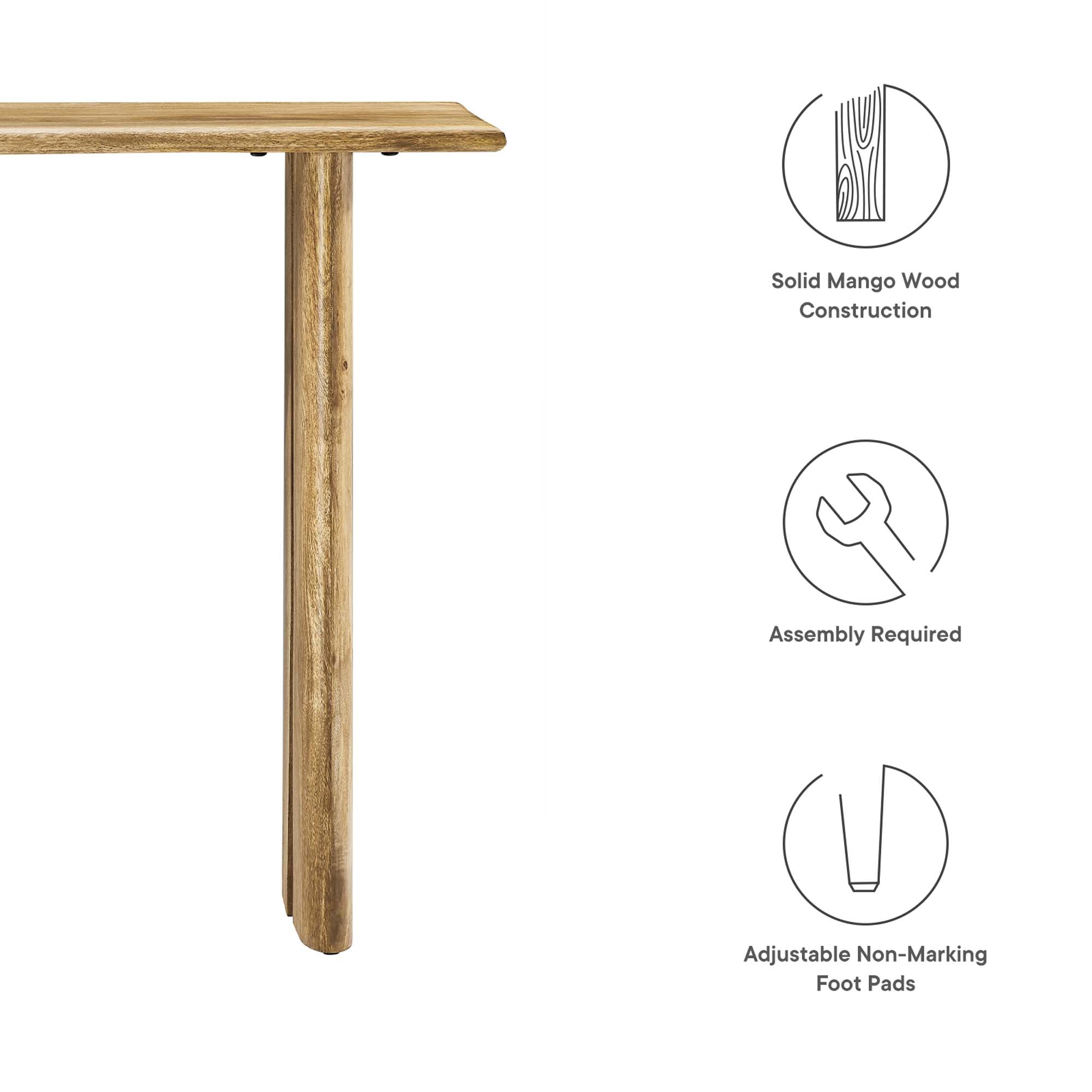 Amistad Wood Console Table - Oak