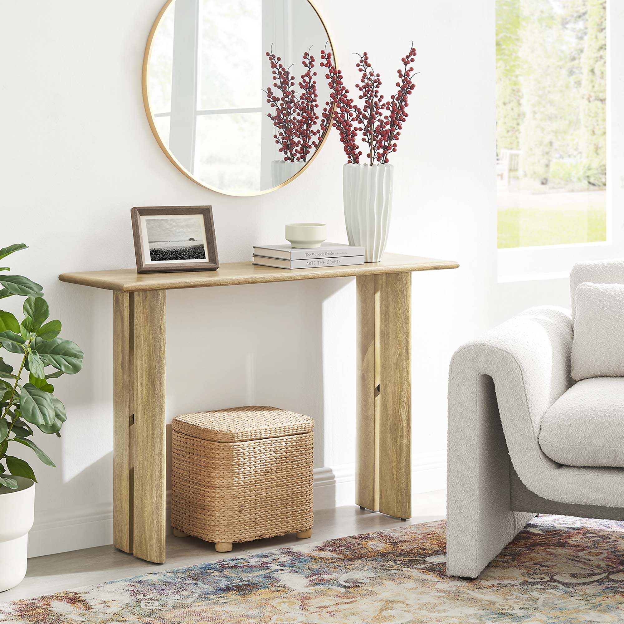 Amistad Wood Console Table - Oak
