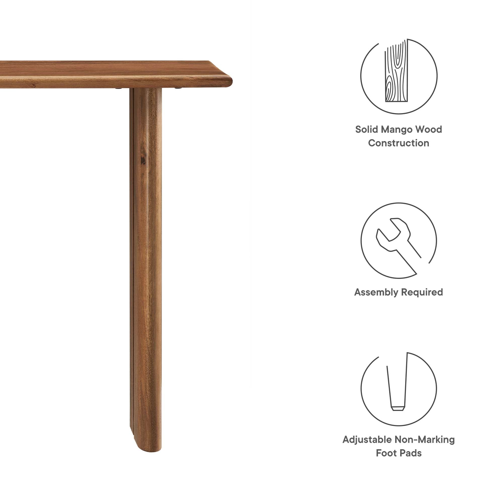 Amistad Wood Console Table - Walnut