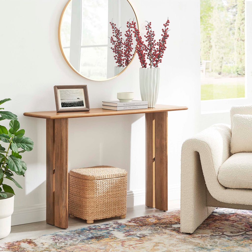 Amistad Wood Console Table - Walnut