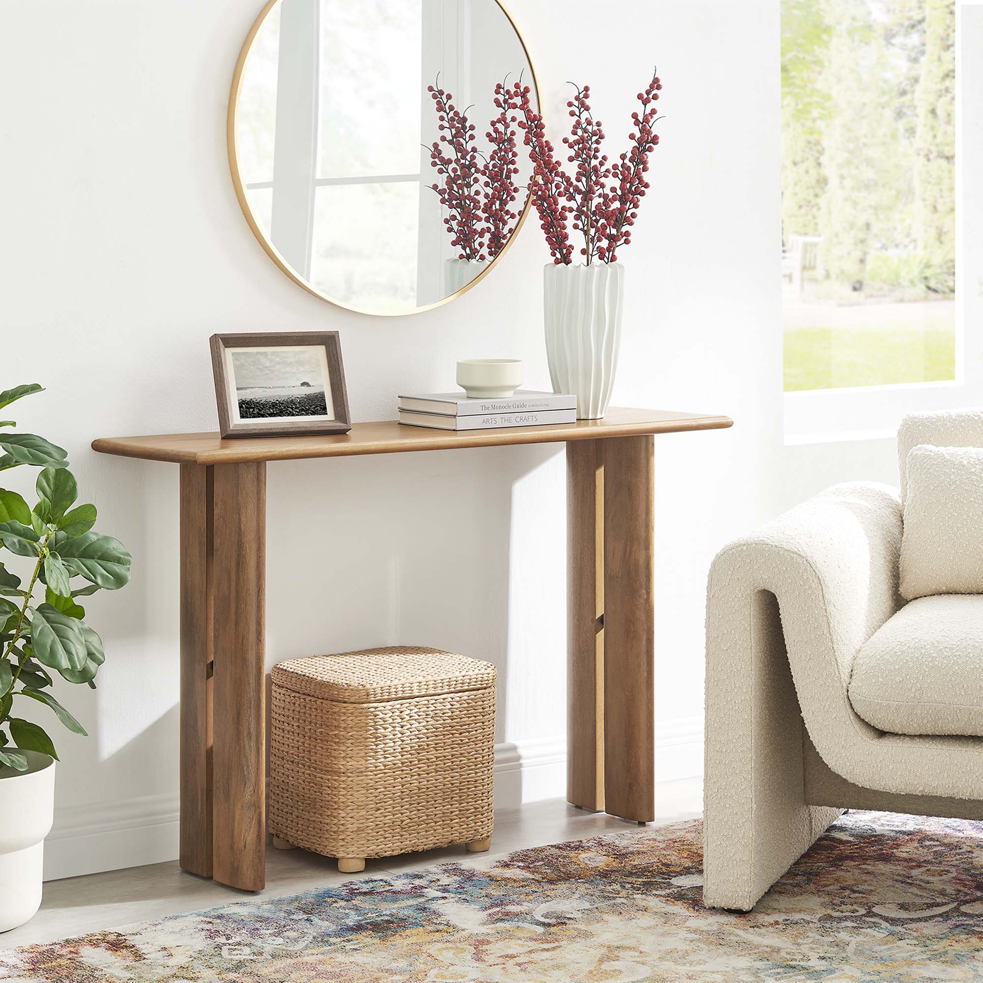 Amistad Wood Console Table - Walnut
