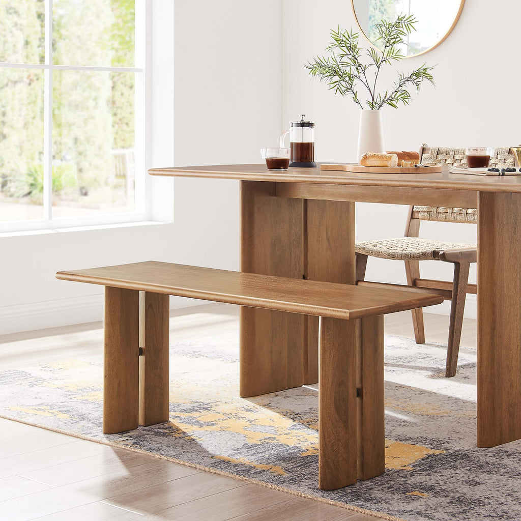 Amistad 46" Wood Bench - Walnut