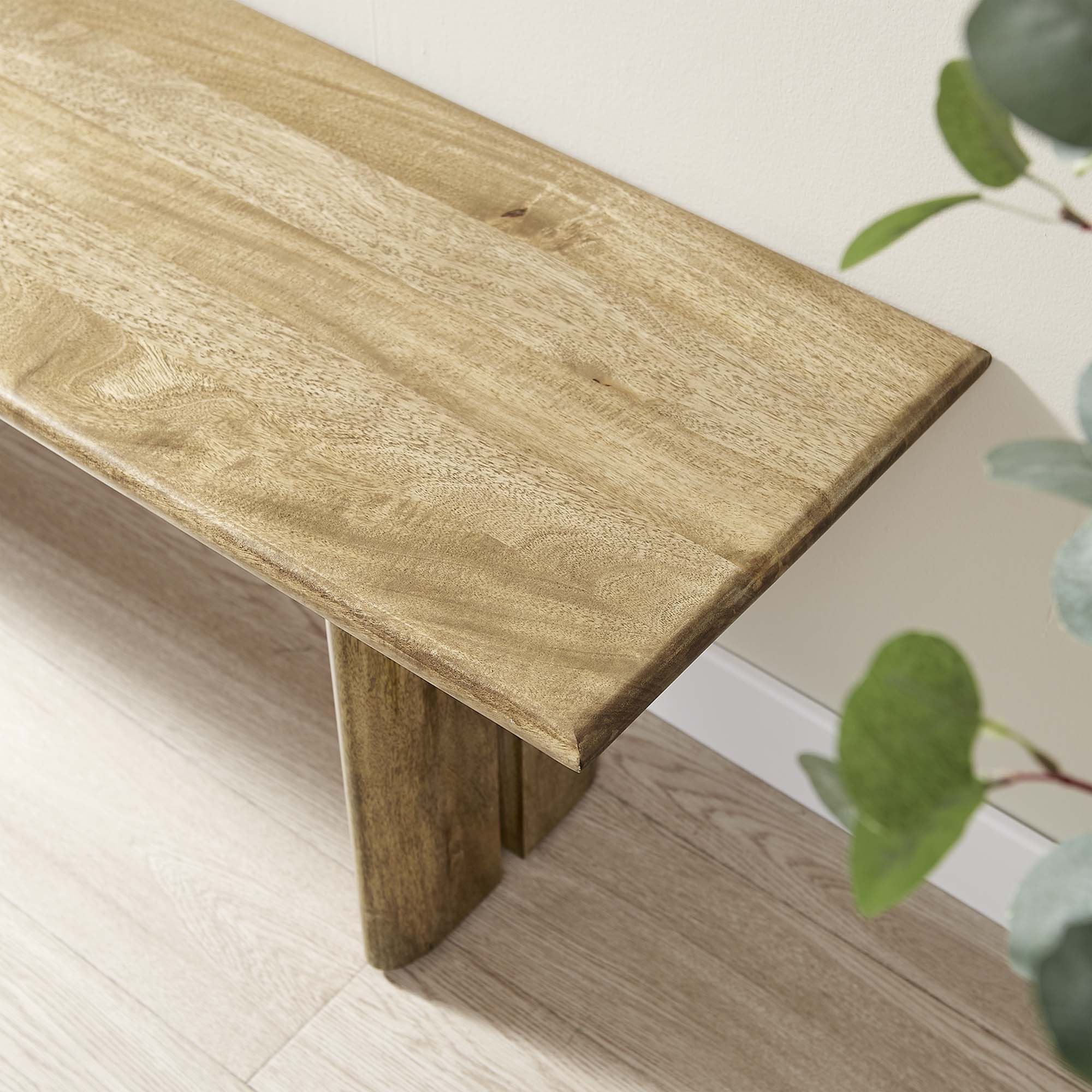 Amistad 58" Wood Bench - Oak