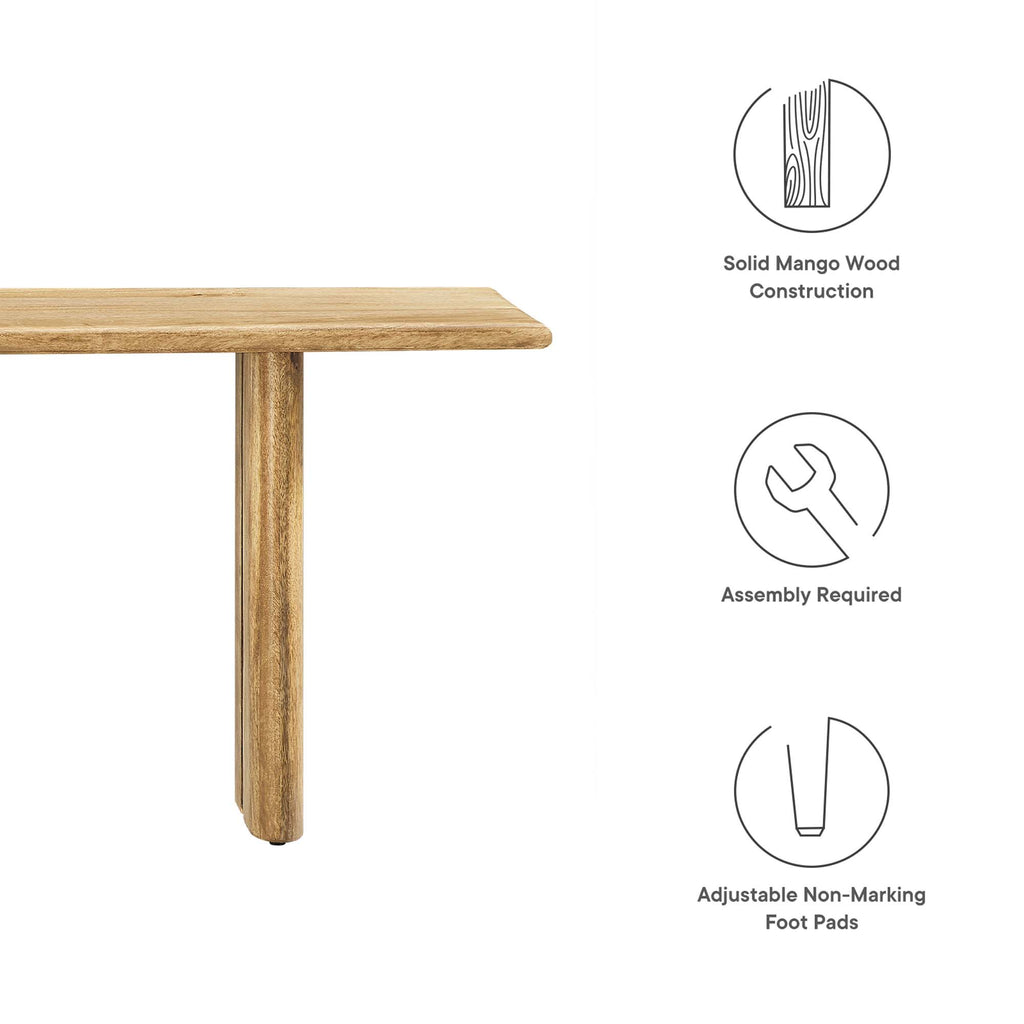 Amistad 58" Wood Bench - Oak