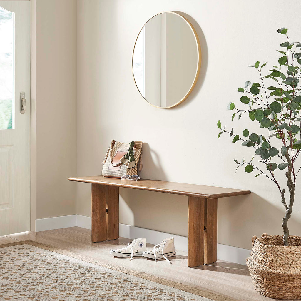 Amistad 58" Wood Bench - Walnut