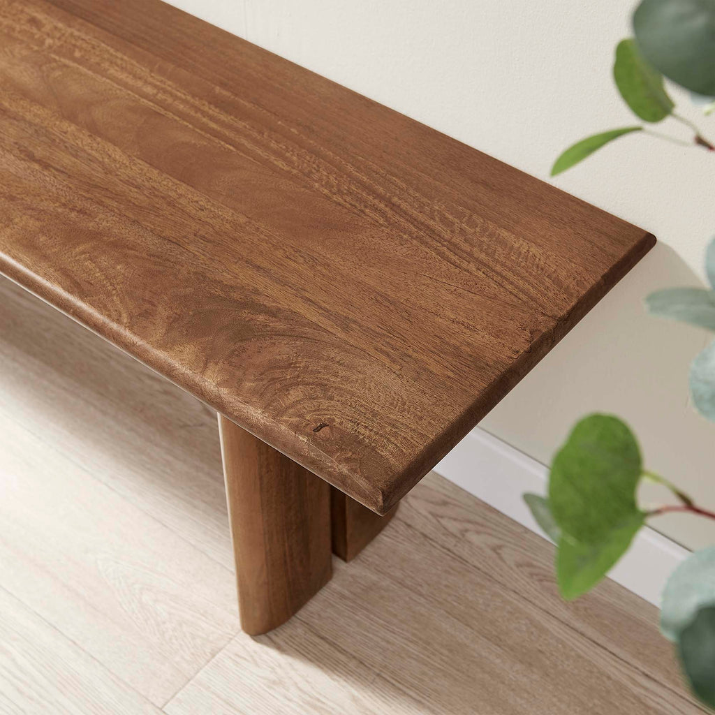 Amistad 58" Wood Bench - Walnut