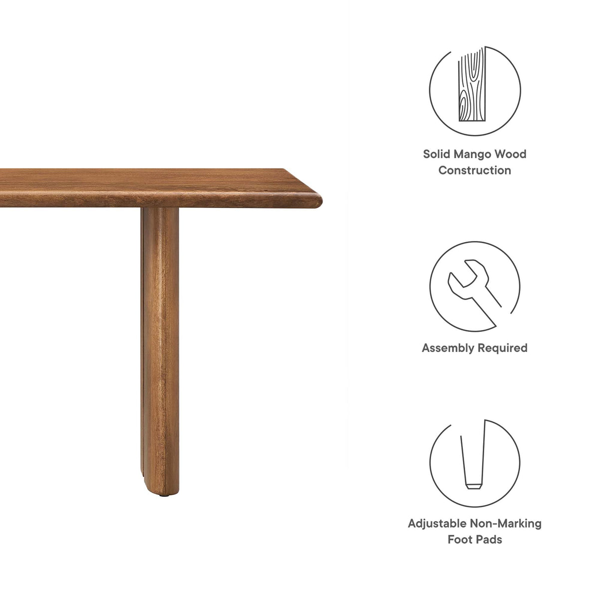 Amistad 58" Wood Bench - Walnut