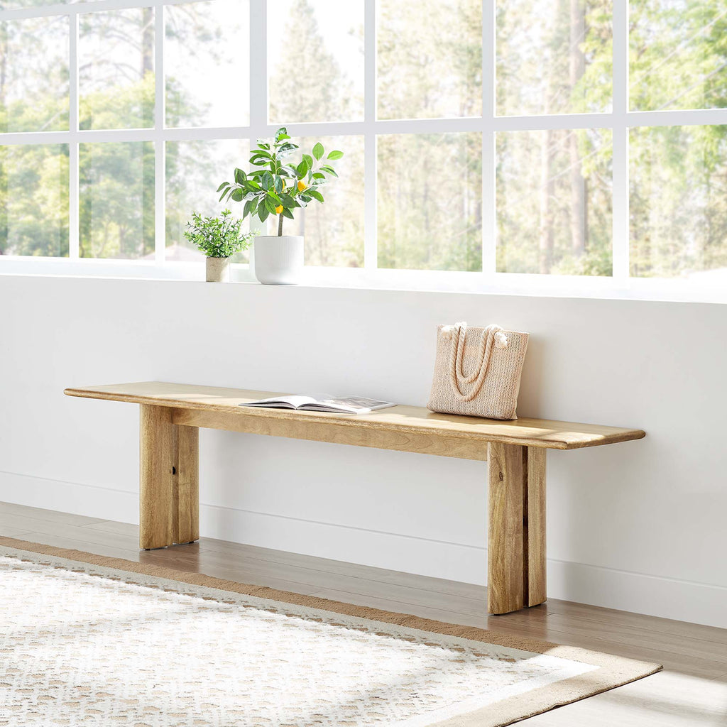 Amistad 72" Wood Bench - Oak